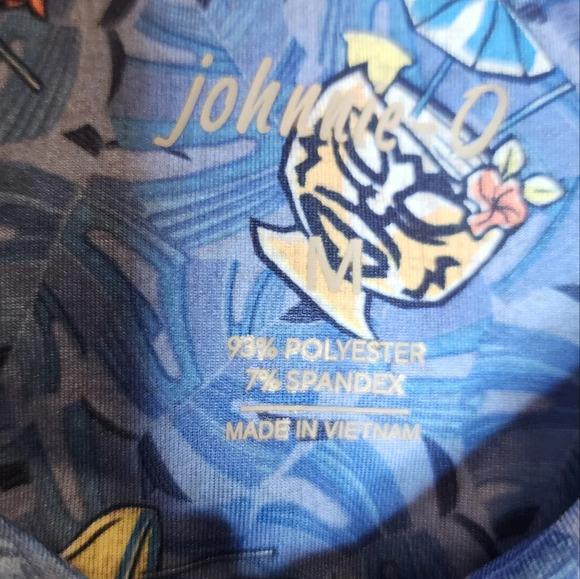 Johnnie-O Luau Prep-Formance Blue Short Sleeve Polo Shirt. Size medium - Picture 4 of 16